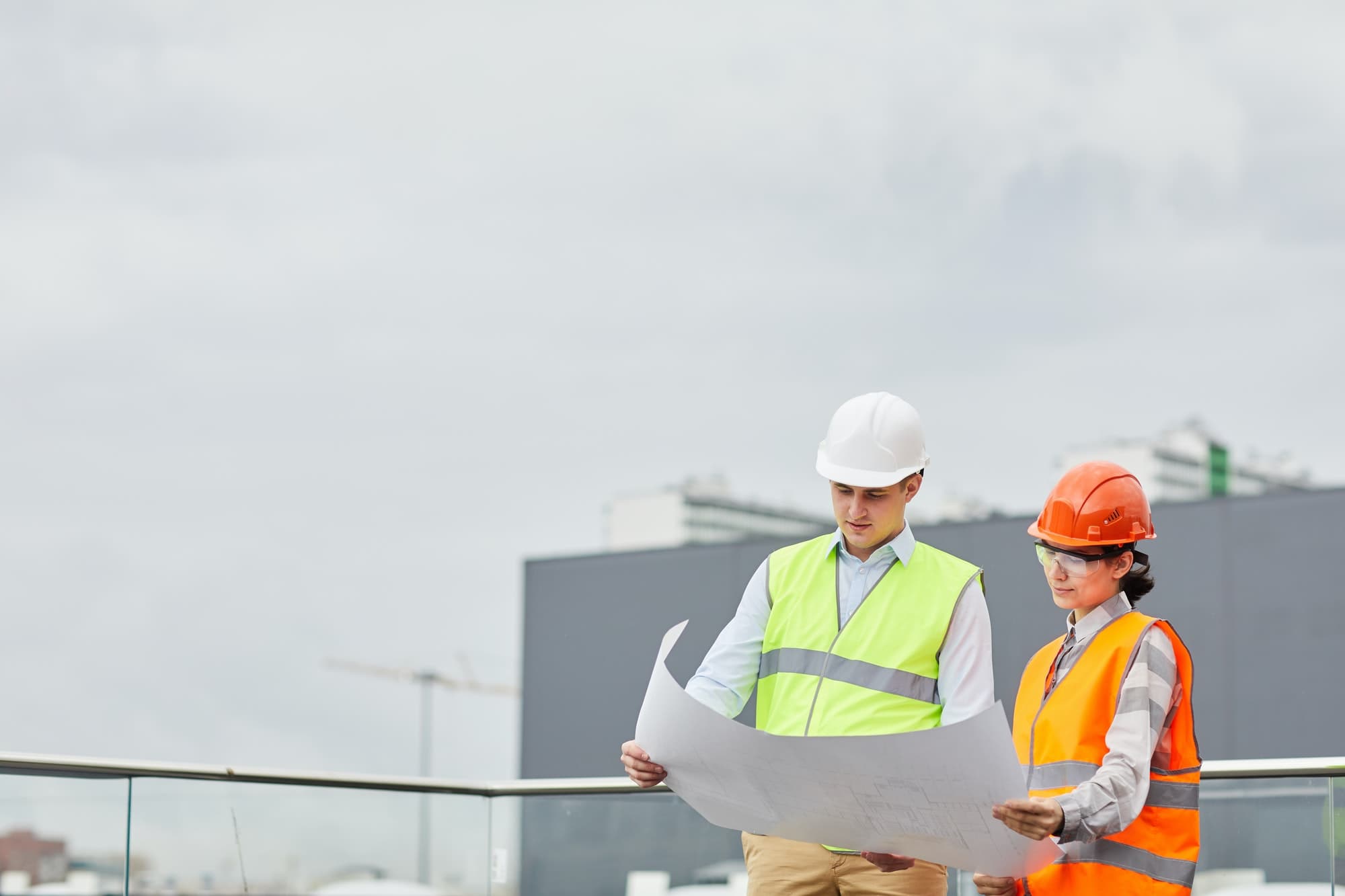 Engineers discussing an MEP project.