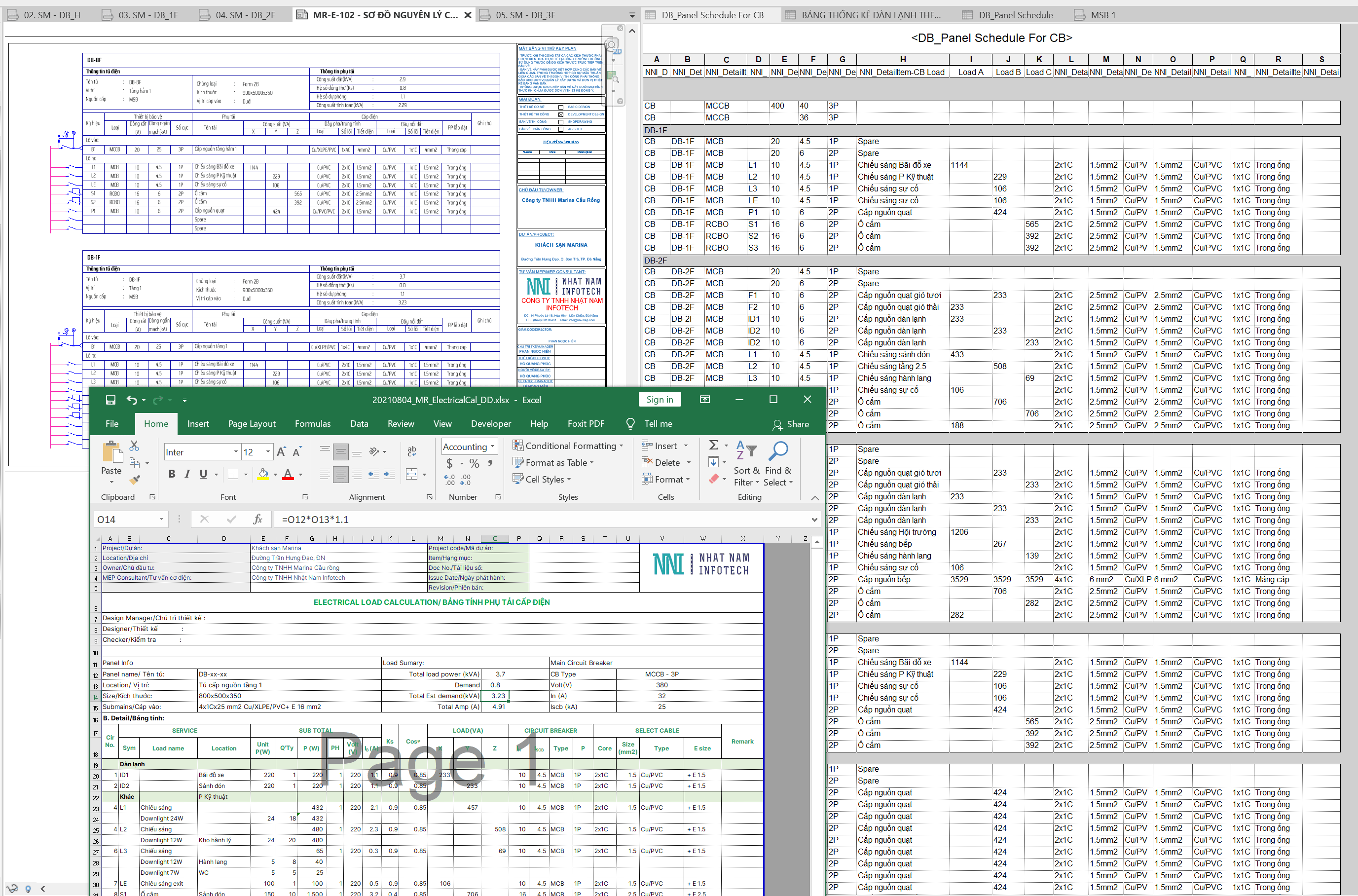 Technical delivery schedule for a construction project.